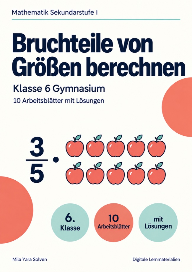 Cover: Bruchteile von Größen berechnen Klasse 6 Gymnasium
