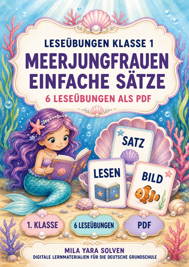 Cover: Leseübungen Klasse 1 - Meerjungfrauen einfache Sätze