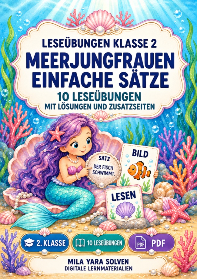 Cover: Leseübungen Klasse 2 - Meerjungfrauen einfache Sätze
