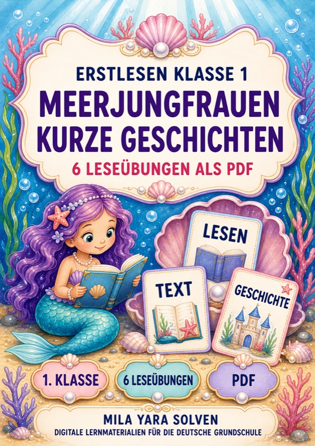 Cover: Erstlesen Klasse 1 - Meerjungfrauen kurze Geschichten