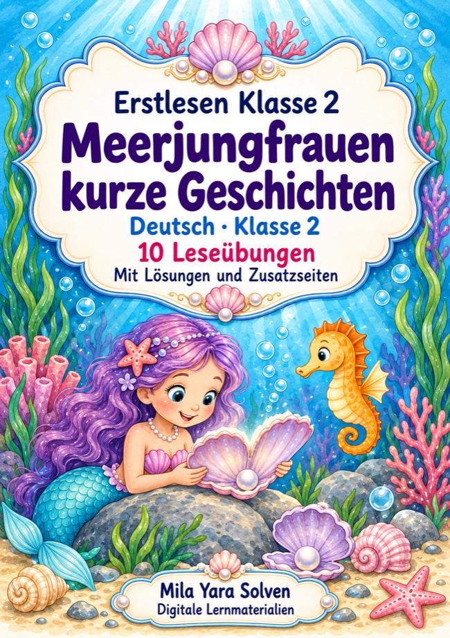Cover: Erstlesen Klasse 2 - Meerjungfrauen kurze Geschichten