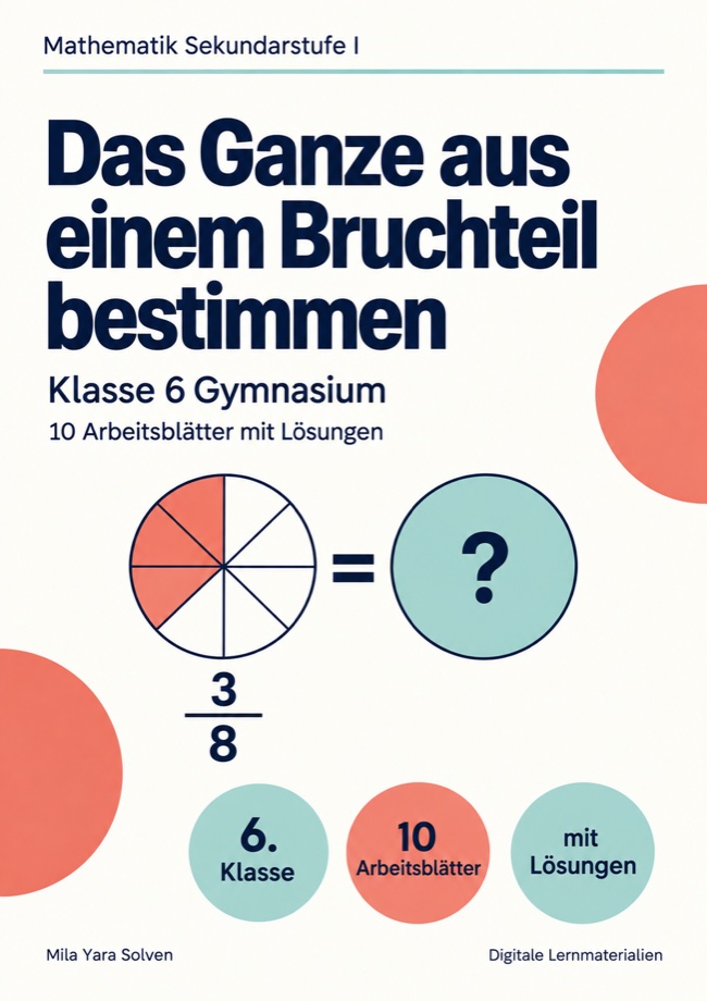 Cover: Das Ganze aus einem Bruchteil bestimmen Klasse 6 Gymnasium