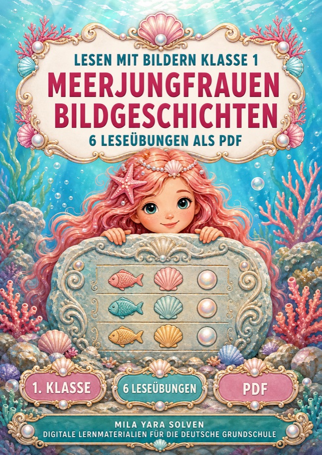 Cover: Lesen mit Bildern Klasse 1 - Meerjungfrauen-Bildgeschichten