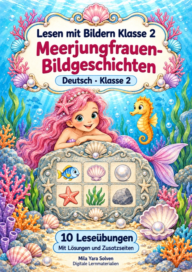 Cover: Lesen mit Bildern Klasse 2 - Meerjungfrauen-Bildgeschichten