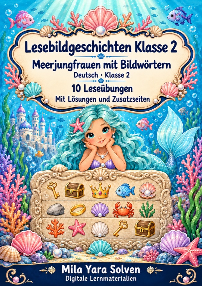 Cover: Lesebildgeschichten Klasse 2 - Meerjungfrauen mit Bildwörtern