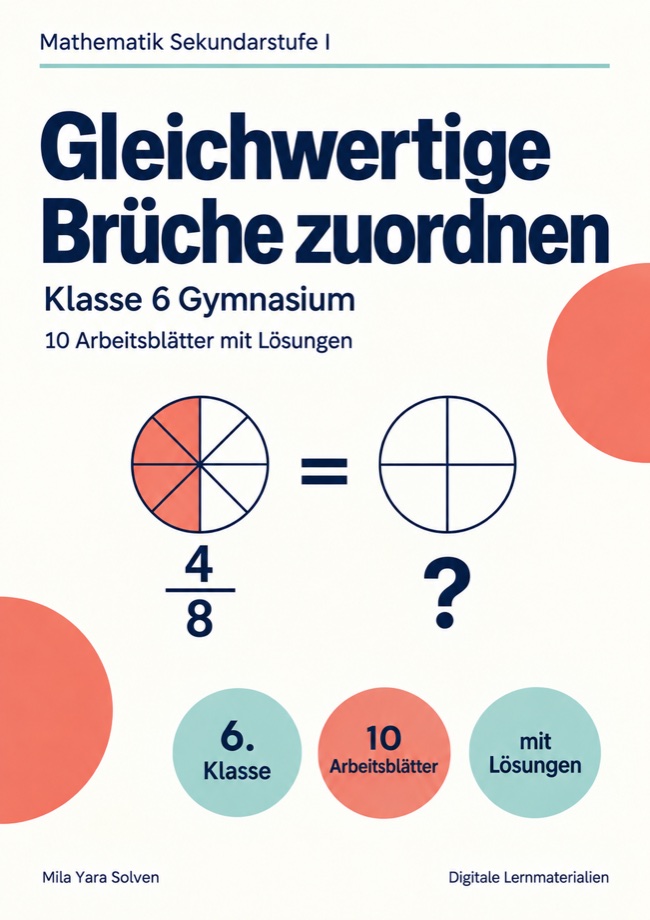 Cover: Gleichwertige Brüche zuordnen Klasse 6 Gymnasium