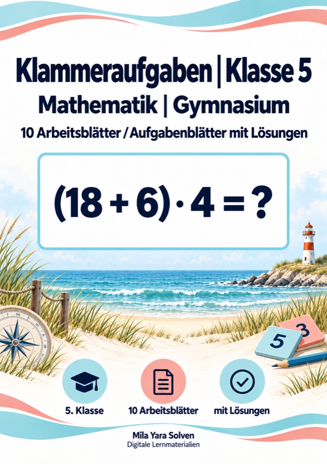 Cover: Klammeraufgaben Klasse 5 Gymnasium