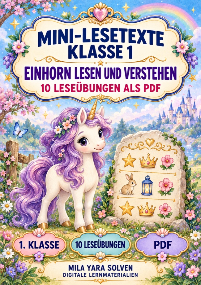 Cover: Mini-Lesetexte Klasse 1 - Einhorn lesen und verstehen