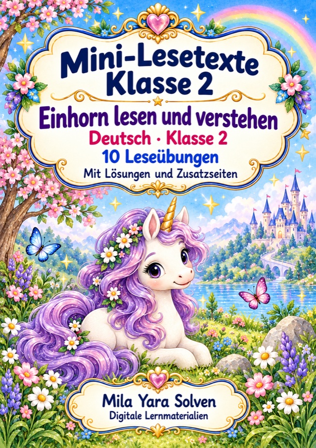 Cover: Mini-Lesetexte Klasse 2 - Einhorn lesen und verstehen