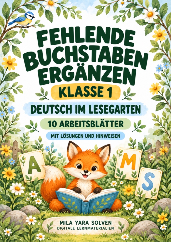 Cover: Fehlende Buchstaben ergänzen Klasse 1 - Lesegarten