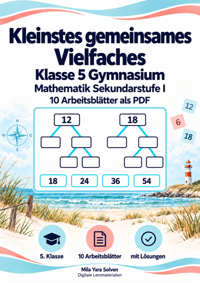 Cover: Kleinstes gemeinsames Vielfaches Klasse 5 Gymnasium