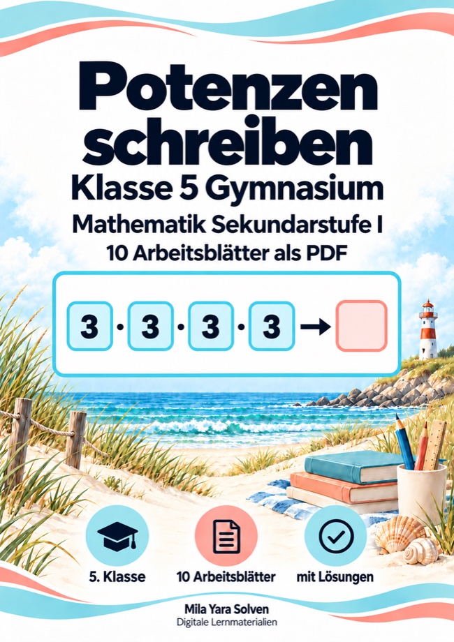 Cover: Potenzen schreiben Klasse 5 Gymnasium