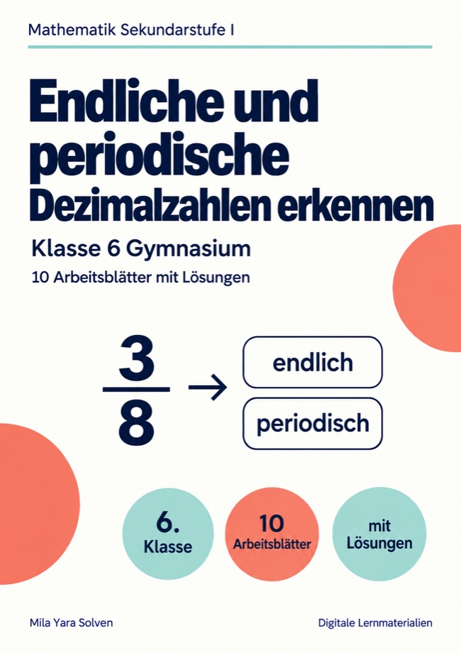Cover: Endliche und periodische Dezimalzahlen erkennen Klasse 6 Gymnasium