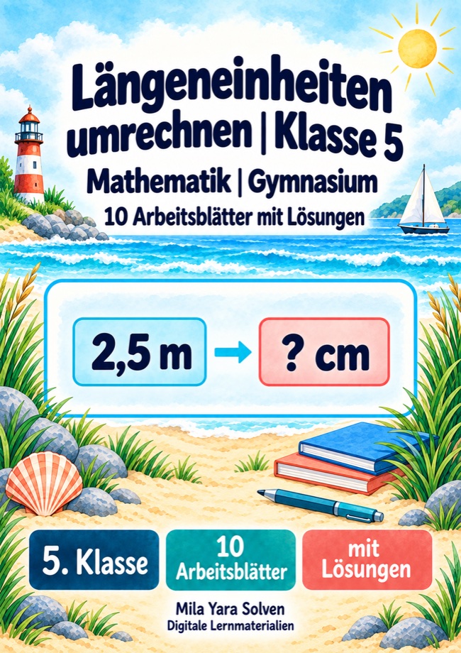 Cover: Längeneinheiten umrechnen Klasse 5 Gymnasium