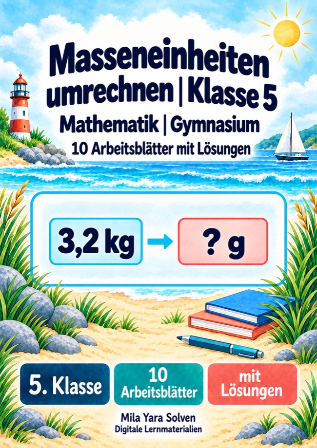 Cover: Masseneinheiten umrechnen Klasse 5 Gymnasium