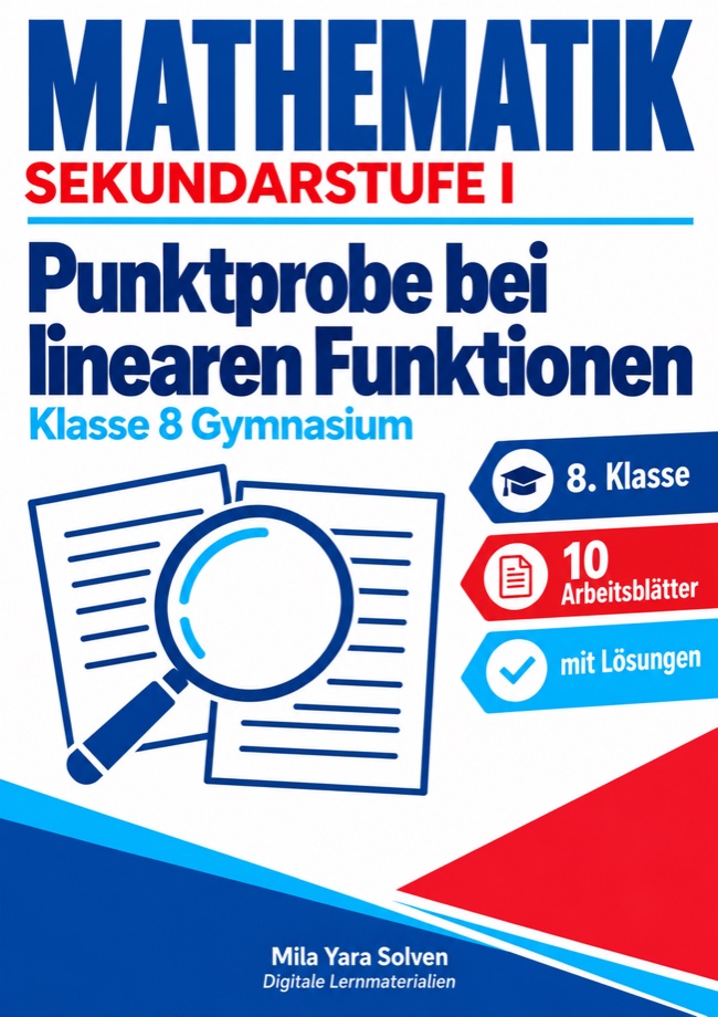 Cover: Geradenterme aus Wertetabellen bestimmen | Mathematik Klasse 8 Gymnasium | 10 Arbeitsblätter mit Lösungen als PDF