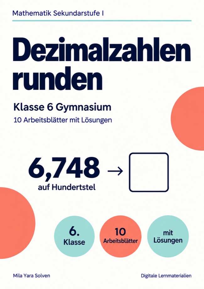 Cover: Dezimalzahlen runden Klasse 6 Gymnasium
