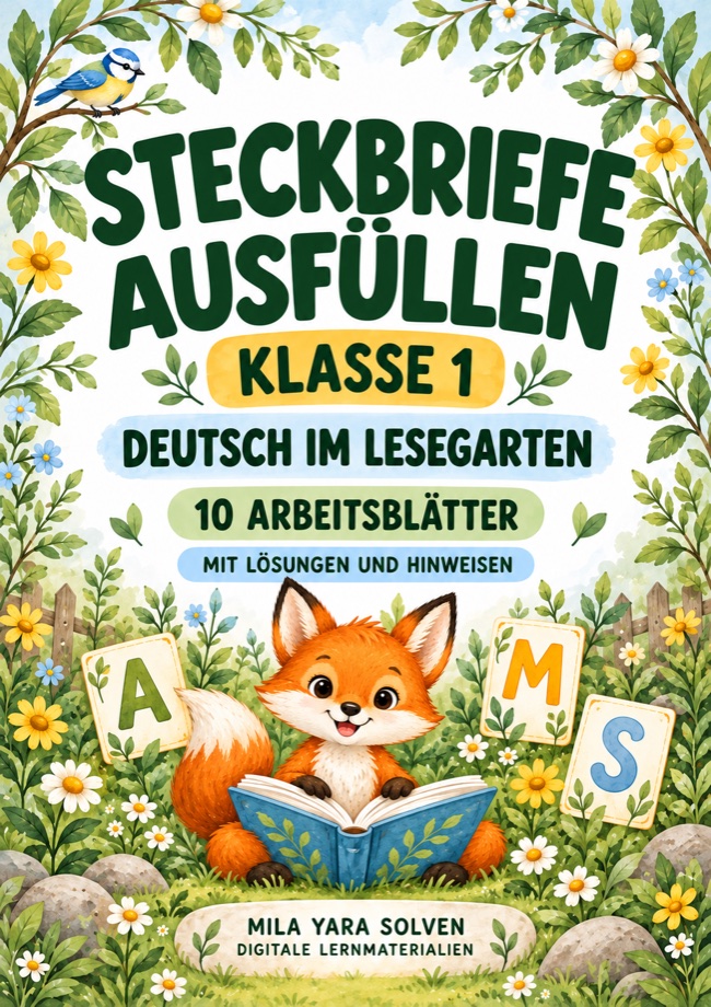Cover: Steckbriefe ausfüllen Klasse 1 - Lesegarten