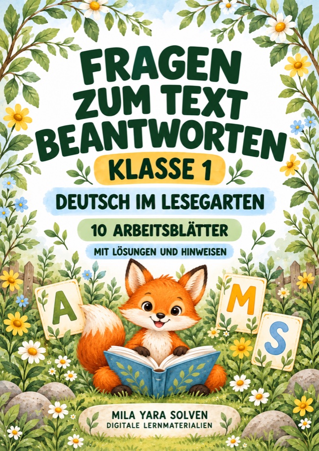 Cover: Fragen zum Text beantworten Klasse 1 - Lesegarten