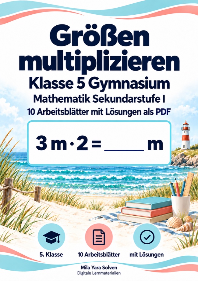 Cover: Größen multiplizieren Klasse 5 Gymnasium
