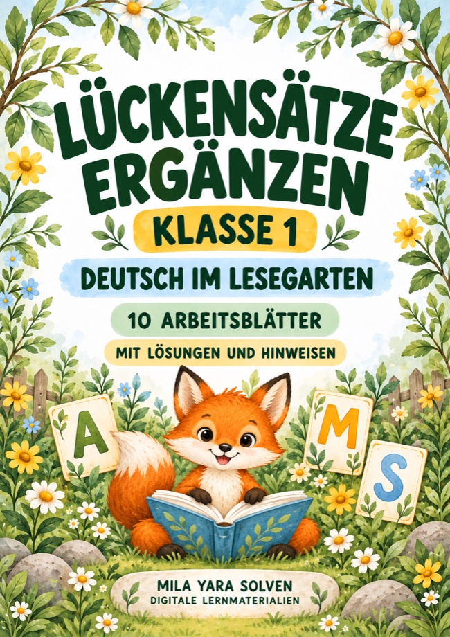 Cover: Lückensätze ergänzen Klasse 1 - Lesegarten