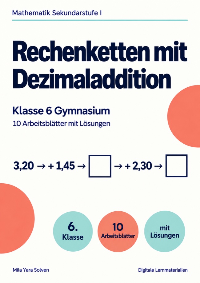 Cover: Rechenketten mit Dezimaladdition Klasse 6 Gymnasium