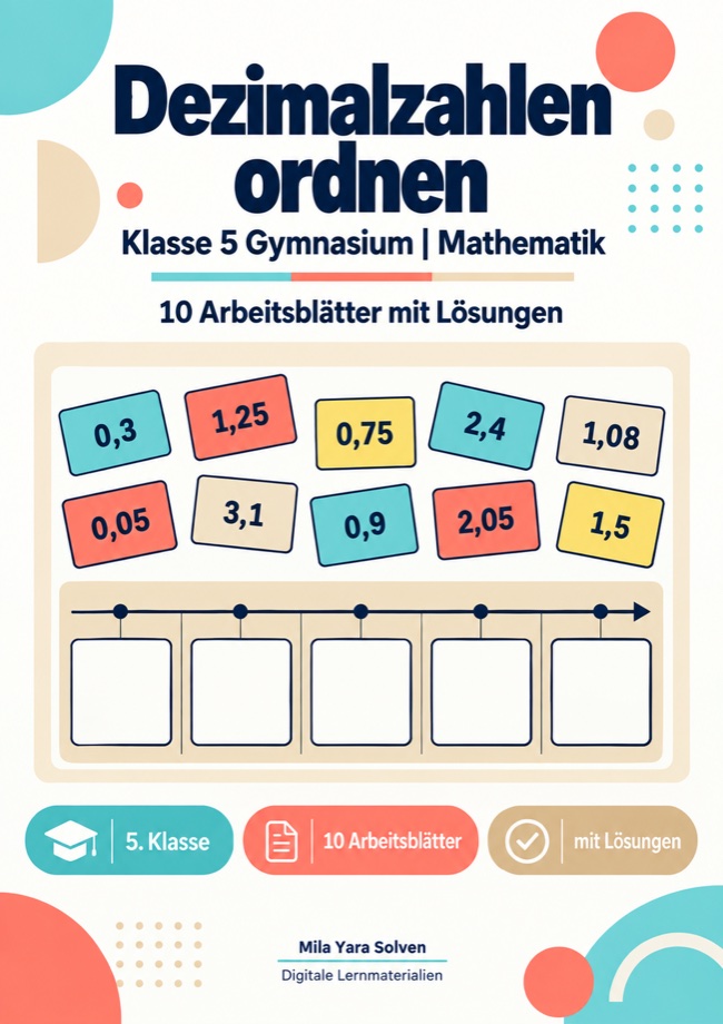 Cover: Dezimalzahlen ordnen Klasse 5 Gymnasium