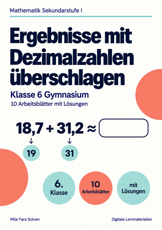 Cover: Ergebnisse mit Dezimalzahlen überschlagen Klasse 6 Gymnasium