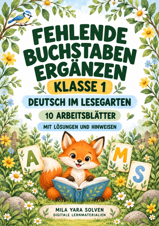 Cover: Fehlende Buchstaben ergänzen Klasse 1 - Tierfreunde