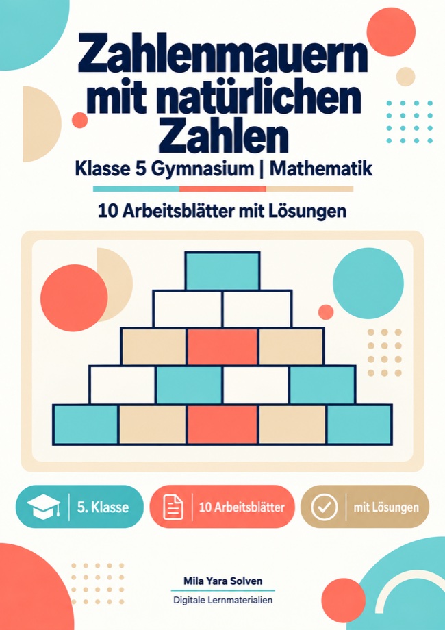 Cover: Zahlenmauern mit natürlichen Zahlen Klasse 5 Gymnasium