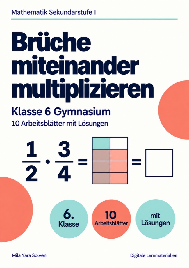 Cover: Brüche miteinander multiplizieren Klasse 6 Gymnasium