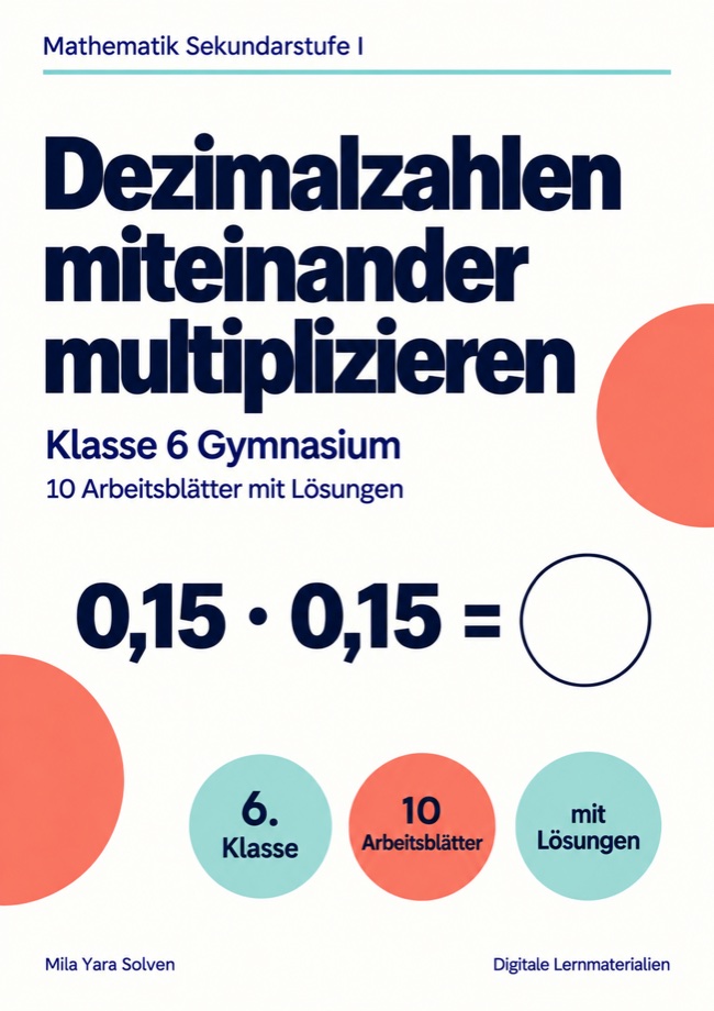 Cover: Dezimalzahlen miteinander multiplizieren Klasse 6 Gymnasium