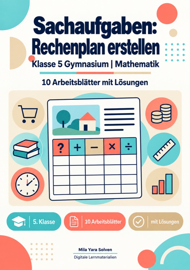 Cover: Sachaufgaben: Rechenplan erstellen Klasse 5 Gymnasium