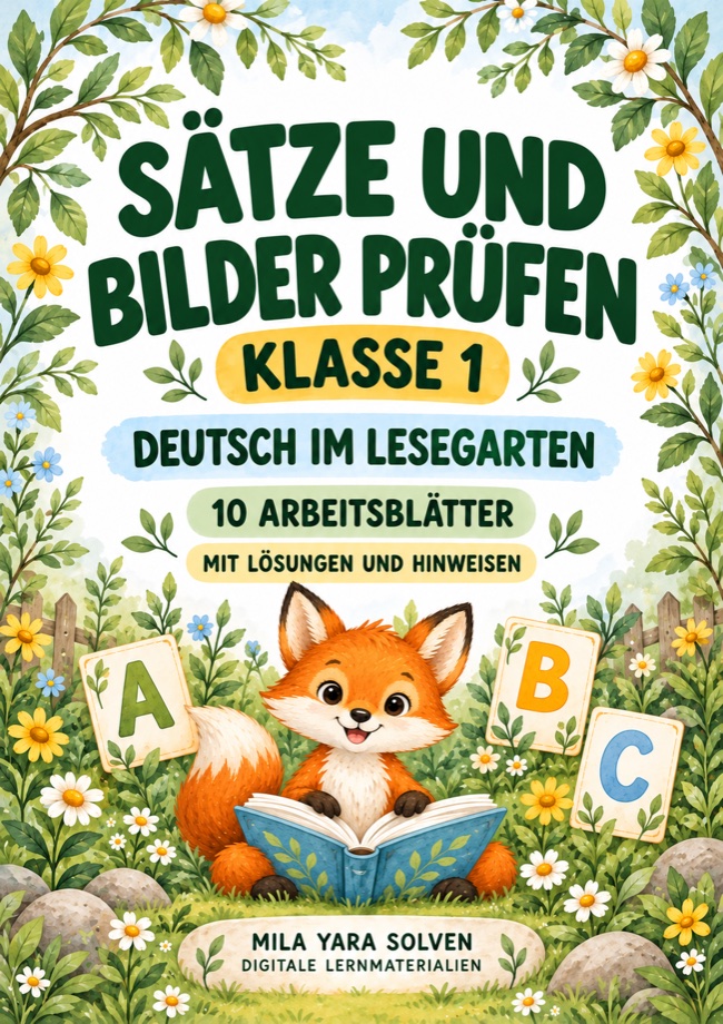 Cover: Sätze und Bilder prüfen Klasse 1 - Tierfreunde