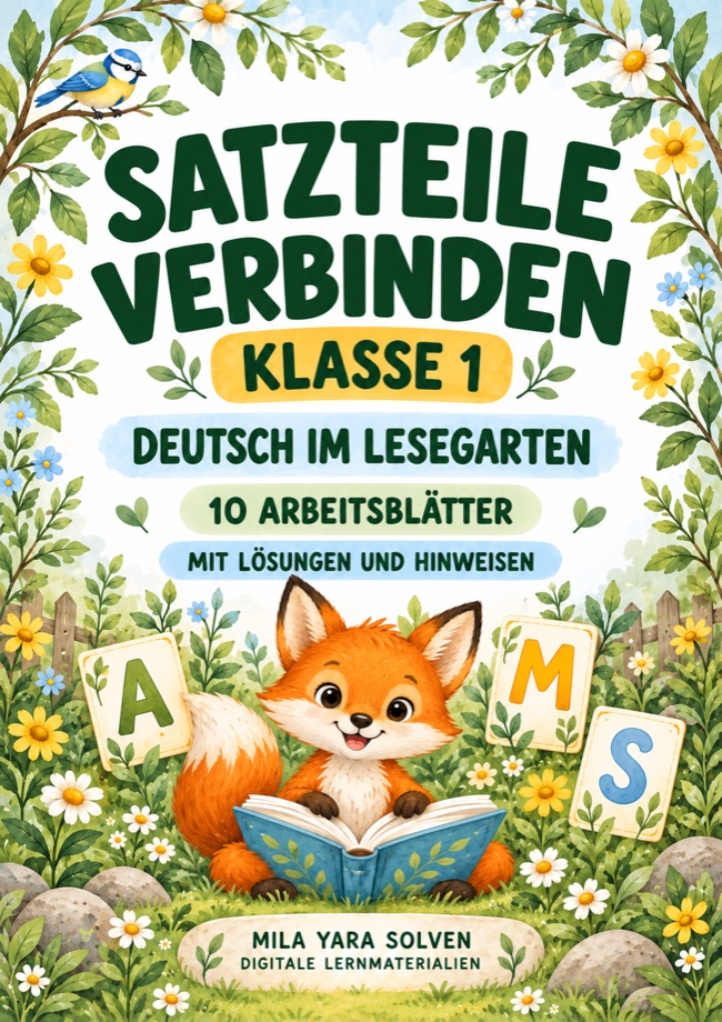 Cover: Satzteile verbinden Klasse 1 - Tierfreunde