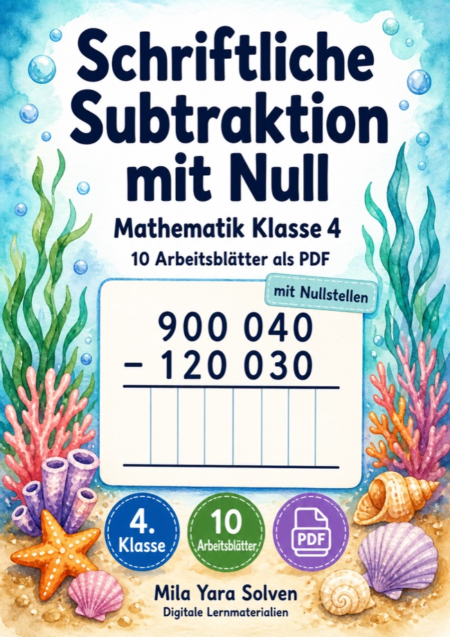 Cover: Schriftliche Subtraktion mit Null