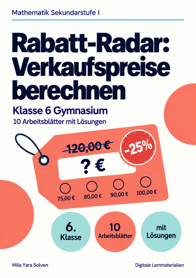 Cover: Rabatt-Radar: Verkaufspreise berechnen Klasse 6 Gymnasium