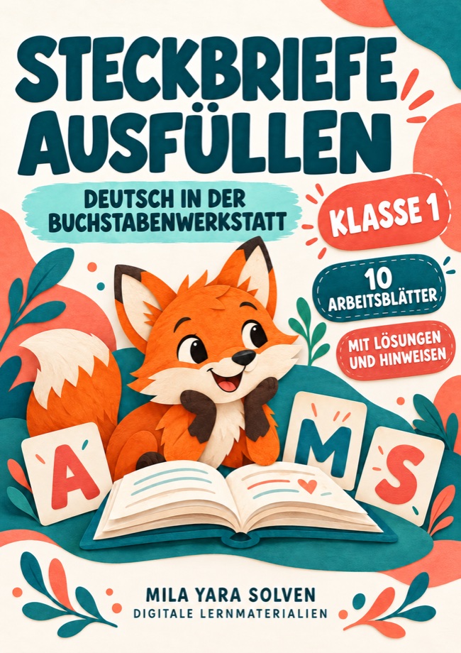 Cover: Steckbriefe ausfüllen Klasse 1 - Tierfreunde