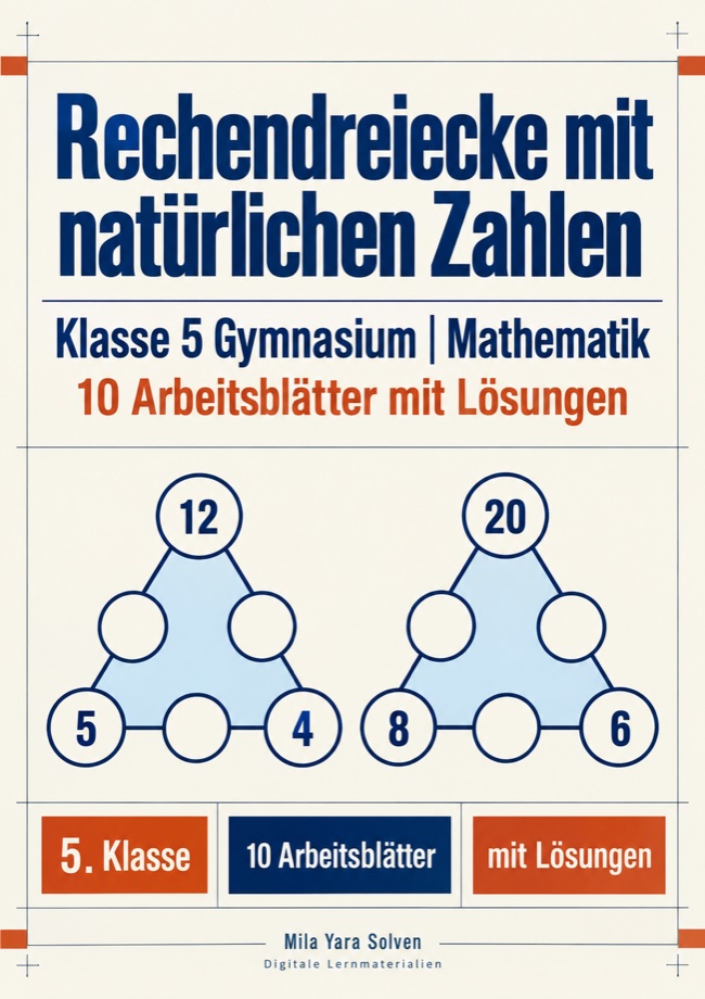 Cover: Rechendreiecke mit natürlichen Zahlen Klasse 5 Gymnasium