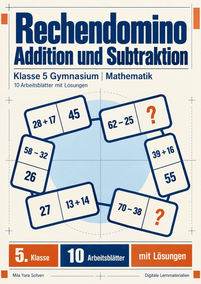 Cover: Rechendomino Addition und Subtraktion Klasse 5 Gymnasium