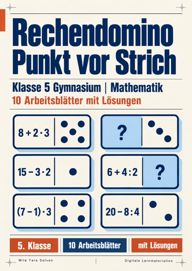 Cover: Rechendomino Punkt vor Strich Klasse 5 Gymnasium