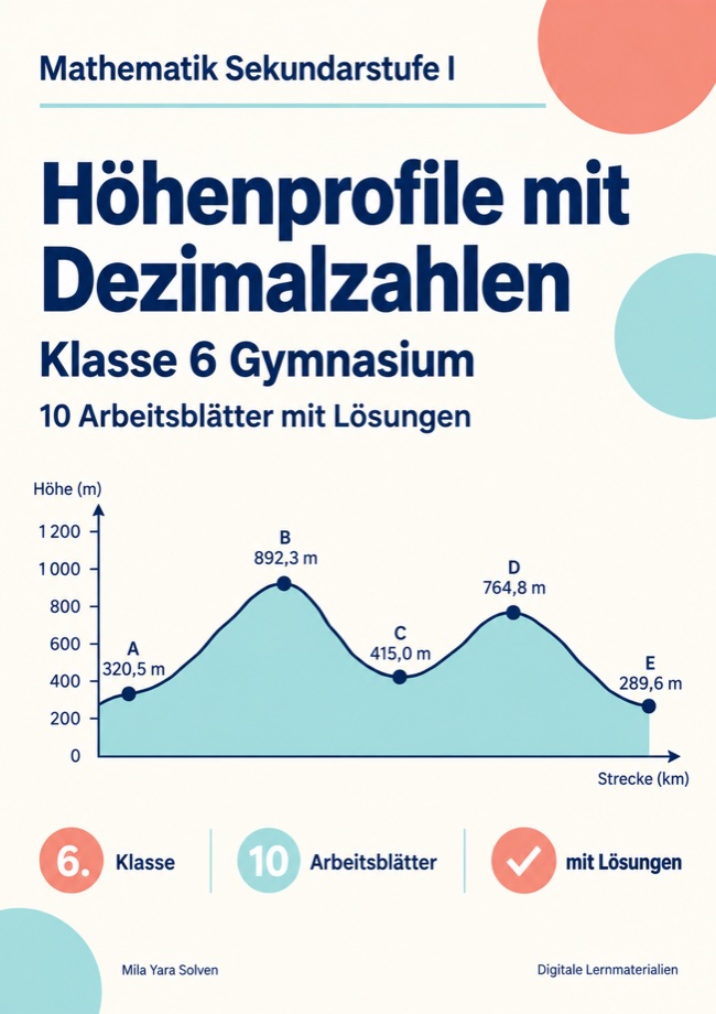 Cover: Höhenprofile mit Dezimalzahlen Klasse 6 Gymnasium