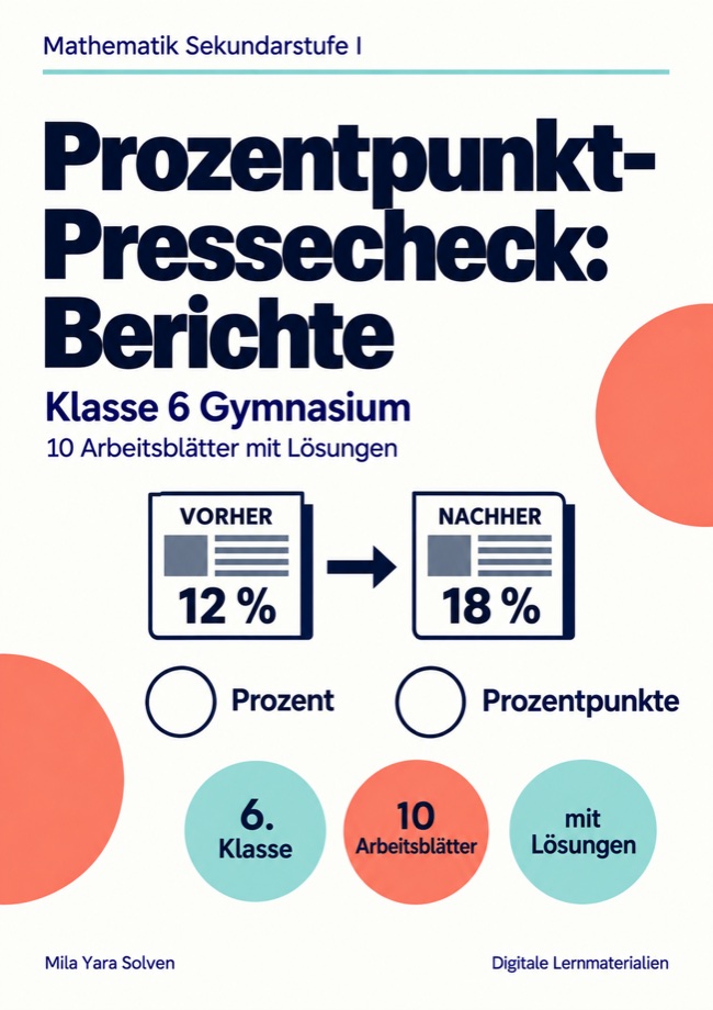 Cover: Prozentpunkt-Pressecheck: Berichte Klasse 6 Gymnasium