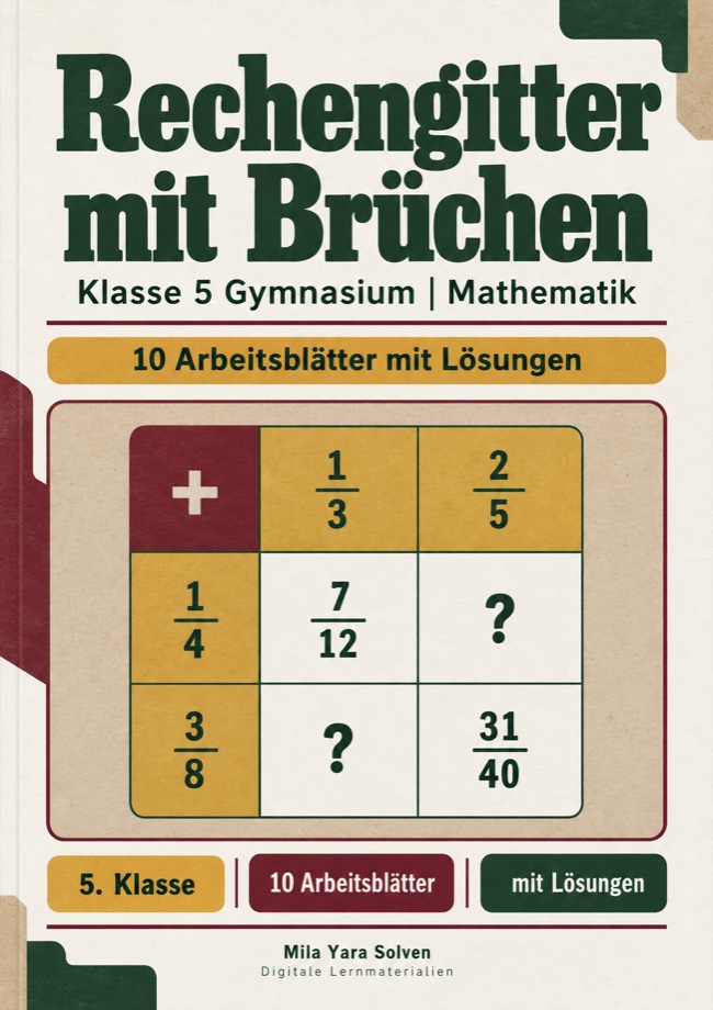Cover: Rechengitter mit Brüchen Klasse 5 Gymnasium