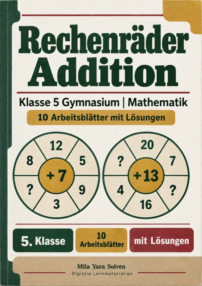 Cover: Rechenräder Addition Klasse 5 Gymnasium