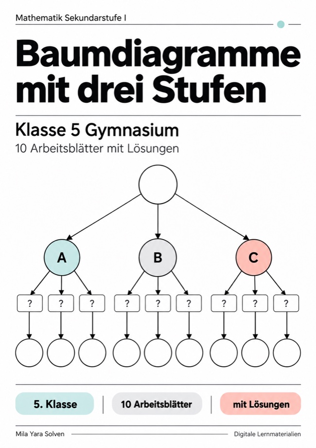 Cover: Baumdiagramme mit drei Stufen Klasse 5 Gymnasium