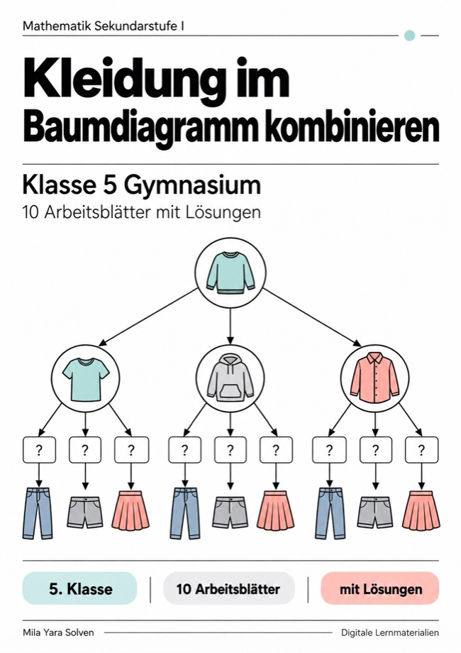 Cover: Kleidung im Baumdiagramm kombinieren Klasse 5 Gymnasium