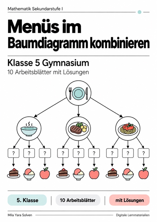 Cover: Menüs im Baumdiagramm kombinieren Klasse 5 Gymnasium