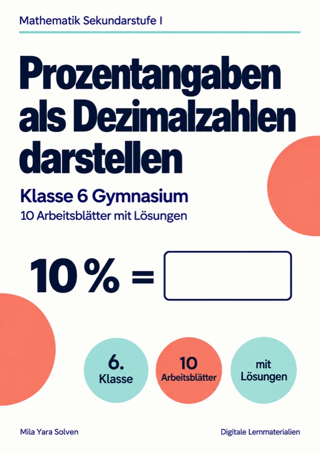 Cover: Prozentangaben als Dezimalzahlen darstellen Klasse 6 Gymnasium