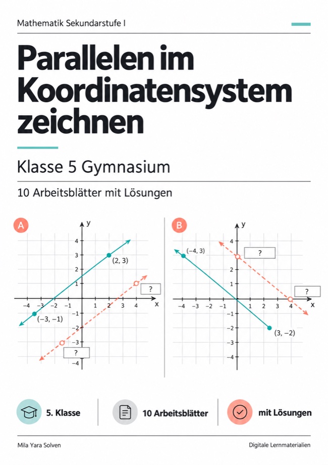 Cover: Parallelen im Koordinatensystem zeichnen Klasse 5 Gymnasium
